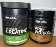 Optimum Nutrition Pre Workout Watermelon 330g & Micronised Creatine 317g Bundle✅