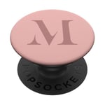 Lettre M Monogramme Prénom Initiale M Rose Marron Cadeau pour elle PopSockets PopGrip Adhésif