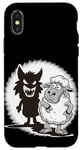 iPhone X/XS Unique Comic Sheep and Wolf Shadow for a Sheep Lover Case