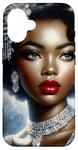 iPhone 16 Glamorous Black Woman In Silver Art With Vintage Style Case