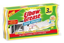 Elbow Grease Magic Eraser Stains Marks Remover Sponge No Chemicals Needed 3pk