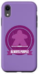 Coque pour iPhone XR Always Purple Meeple Design Jeu de société amusant pour joueurs