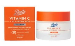 Boots VITAMIN C + Hyaluronic Acid Day Cream SPF30 50ml New and Boxed