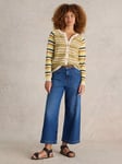 White Stuff Lulu Organic Cotton Stripe Fair Isle Cardigan, Yellow/Multi