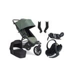 Baby Jogger City Elite 2 Duovogn inkl. BeSafe iZi Go Modular X2 i-Size Autostol Baby &  Base, Briar Green/Jet