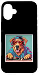 iPhone 16 Plus Golden Dog Music DJ Turntables Mixing Vinyl Records Graphic Case