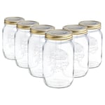 Quattro Stagioni Mason Jars 1.5 Litre Pack of 6