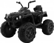 Oppladbar Atv Quad Bike For Kids Black + Eva Wheels + Mp3 Radio + Led + Free Start