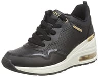 Skechers Women's Million AIR Sneaker, Black, 3.5 UK