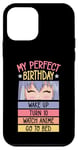 Coque pour iPhone 12 mini My Perfect Birthday Wake Up Turn 10 Montre Anime Go To Bed