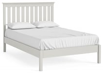 Bordeaux Cotton White Low Foot End Bed with Slatted Headboard - Comes in 4ft 6in Double, 5ft King Size and 6ft Queen Size Options