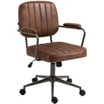 CLP - Fauteuil de bureau Retro Natrona en Similicuir ajustable et pivotant Cognac