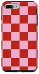 Coque pour iPhone 7 Plus/8 Plus Rouge et rose à carreaux rose rouge à carreaux rose et rouge