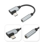 USB Type C to 3.5mm Headphone Jack Adapter USB C to Aux Audio Cord 4.3" Grey