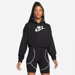 Nike naisten collegepaita NSW CLUB FLC GX CROP HDY, musta