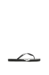 Emporio Armani Bold Eagle Logo Flip Flops, Black+White, 37