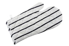 Apollo Oven Mitt Glove Gauntlet Single White with Blue Stripe 100% Cotton