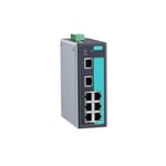 MOXA Industrial Unmanaged Ethernet Switch with 6 10/100BaseT(X) Ports, 2 Single Mode 100BaseFX Ports, SC Connector, -40 to 75°C