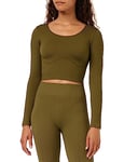 Sloggi Women's Ever Infused CBD Crop top LS Bustier, Martini Olive, XS