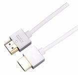 White 5m HDMI Cable Flexible Lead, Slim HDMI Plugs Wall Mounted TV