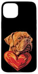 Coque pour iPhone 15 Plus Saint-Valentin Dogue de Bordeaux