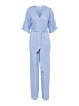 Viva 2/4 Long Linen Jumpsuit - Blue Heron