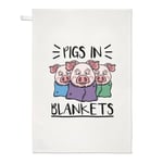 Pigs In Blankets Tea Towel Dish Cloth Funny Joke Animal Food