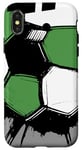 Coque pour iPhone X/XS Maillot de football pour homme Motif éclaboussures Vert et noir