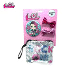 LOL Surprise Accessories Set Purse Pouch Hair Clip Bow Mirror Glitter Sequin Bag