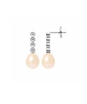 Blue Pearls Womens Pink Freshwater 0.24 cts Diamonds Dangling Earrings and White gold 750/1000 - Multicolour - One Size