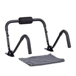 Relaxdays AB Roller Trainer Fitness avec socle appareil d’entraînement maison muscles abdominaux Crunch trainer HxlxP: 50 x 60 x 50 cm, noir