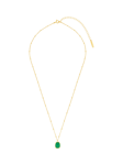 Orelia LUXE Green Onyx Drop Pendant Necklace, Gold