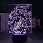 Acrylic 3D Led Night Light Anime Slayer Agatsuma Zenitsu Figure for Kids Child Bedroom Decor Cool Kimetsu No Yaiba Lamp Gift,7 color (Color : Touch control, Emitting Color : DM06)