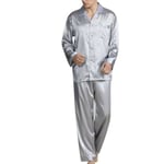 Herr Pyjamas Set T-shirt Lounge Bottoms Byxor Nattkläder kostym Pjs Gray 3XL