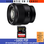 Sony FE 85mm f/1.8 + 1 SanDisk 64GB Extreme PRO UHS-II SDXC 300 MB/s + Guide PDF 20 techniques pour réussir vos photos