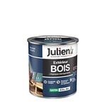 Julien Peinture Bois Microporeux Extérieur Satin - Portes, fenêtres, portails, mobilier de jardin - Bleu Cobalt 0,5 L