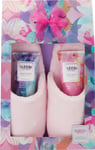 Style & Grace Bubble Boutique Pink Fluffy Slippers Body Wash Mothers Day Gift 