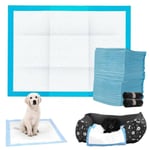 Kissmatta med Bajspåsar för Hund / Valpmatta / Hygienunderlägg Blue 60x90cm - 50p