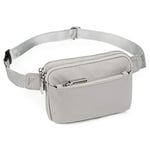 UTO Sac Banane Femme Homme Fanny Pack Ceinture Imperméable Nylon Mode Léger Sac de Taille avec 3 Poches zippées Gris Foncé