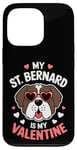 iPhone 13 Pro St Bernard My Valentines Hearts Day Dog Mom Dad Case