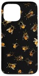 Coque pour iPhone 13 Pro Max Accessoire pour téléphone sur le thème des abeilles roses et noires