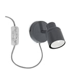 Benton Grey IP44 Wall Light With Cable Plug