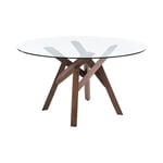 Table de cuisine ronde Ø137cm avec plateau en verre 6 places Forte