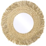 Privatefloor - Miroir Mural - Design Rond Boho Bali (60 cm) - Rewu Bois naturel