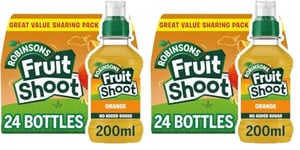 Robinsons Fruit Shoot Orange 24 x 200ml PET bottles (Pack of 2)