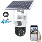 Camera de surveillance solaire exterieure sans fil PTZ IP 4G double objectif 4K 6MP suivi humain PIR vision nocturne Dispositif de securite sans fil