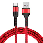 Cable Usb / Type-C Charge Rapide 3a Nylon Renforce Rouge 1m Pour Smartphone Xiaomi / Oppo / Vivo / Realme / Pixel Little Boutik®