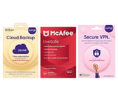 Currys Cloud Backup (4 TB, 1 year), Secure VPN (1 year subscription, Download) & LiveSafe (1 year for unlimited devices) Bundle