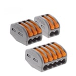 WAGO Assortiment de 30 mini bornes de connexion rapide à levier S222 pour fils rigides et souples 10x 2 entrées + 15x 3 entrées + 5x 5 entrées