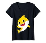 Womens Baby Shark Waving Fin V-Neck T-Shirt